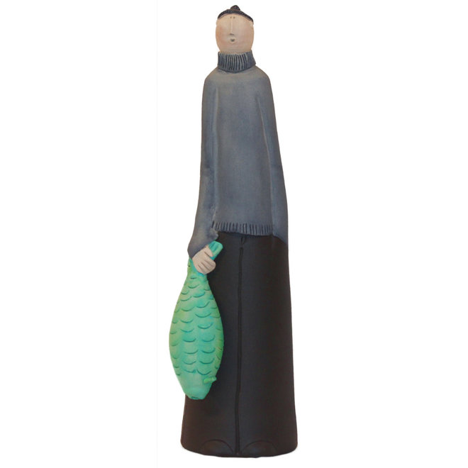 Haringman, met buit in de hand, Keramiek H47cm