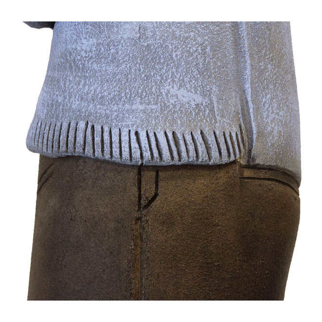 Stoere Man in coltrui met Verrekijker Keramiek H42 cm