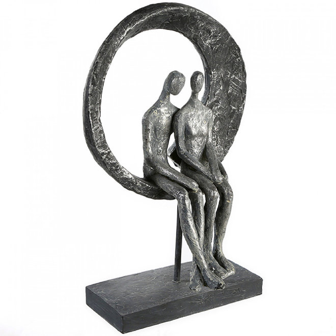 Gilde Figuur 'Love Place', polyresin, antique silver finish