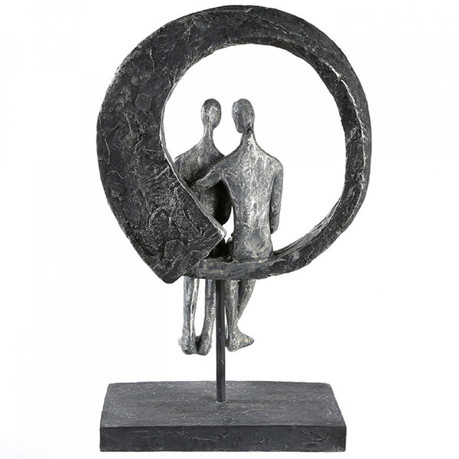 Gilde Figuur 'Love Place', polyresin, antique silver finish