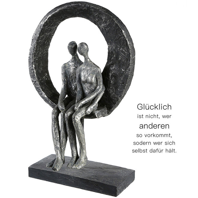 Gilde Figuur 'Love Place', polyresin, antique silver finish