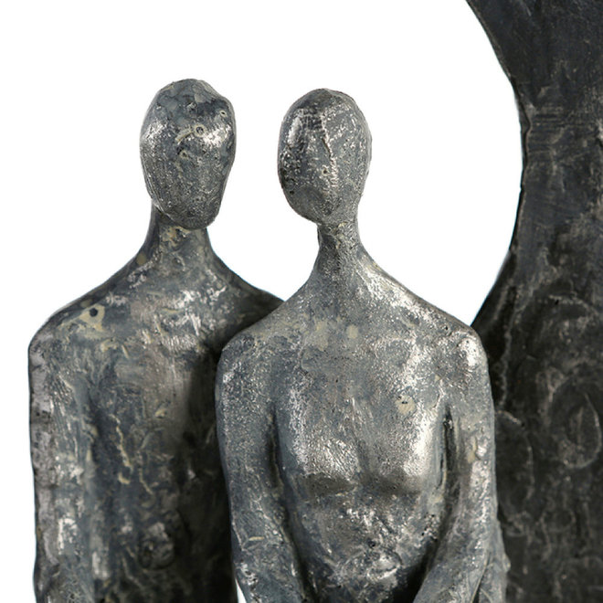Gilde Figuur 'Love Place', polyresin, antique silver finish