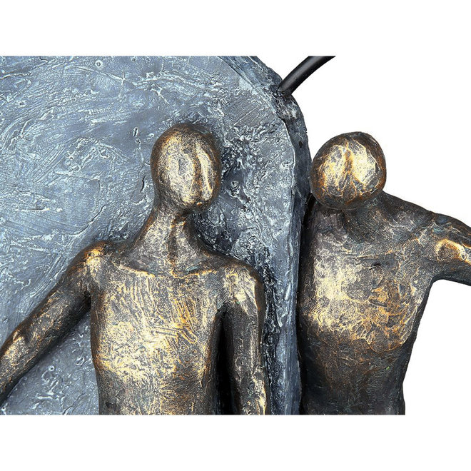 Figuur 'Heartbeat', polyresin, antique bronze finish, H31cm