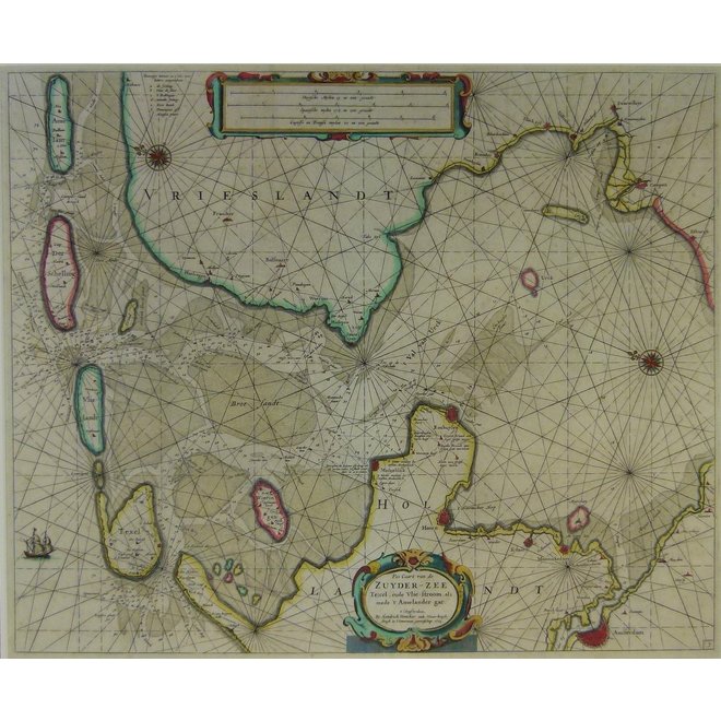 Collectie Gouldmaps - Zuiderzee; H. Doncker -  Pas Caart van de Zuyder-Zee, Texel, ende Vlie-stroom, alsmede 't Amelander gat. - 1665