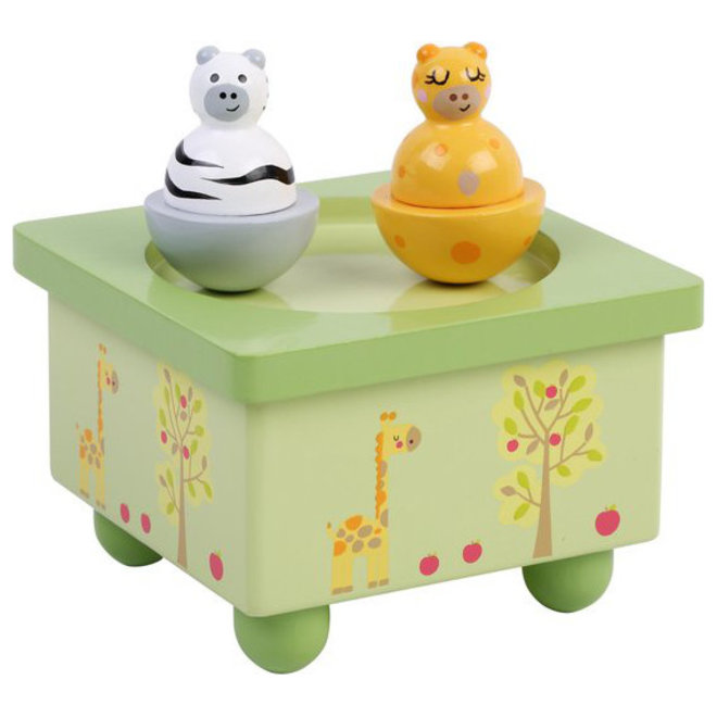 Speeldoos dansende Zebra & Giraffe
