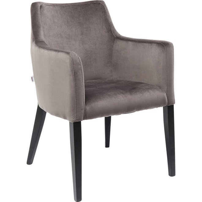 Eetkamerstoel Fauteuil Black Mode Velvet grijs