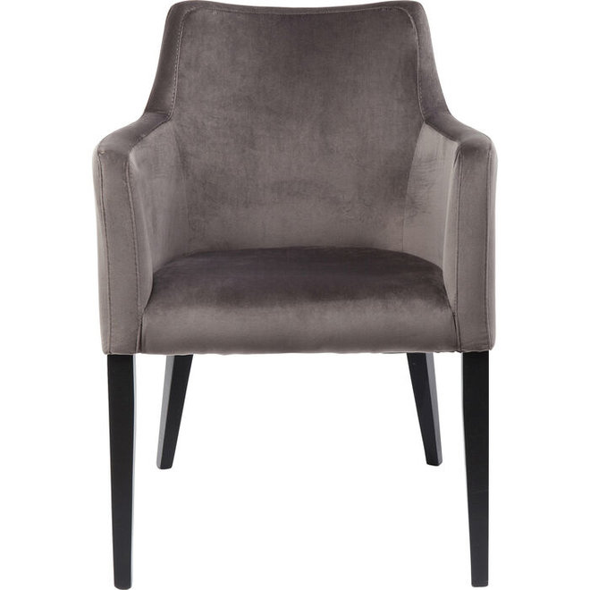 Eetkamerstoel Fauteuil Black Mode Velvet grijs
