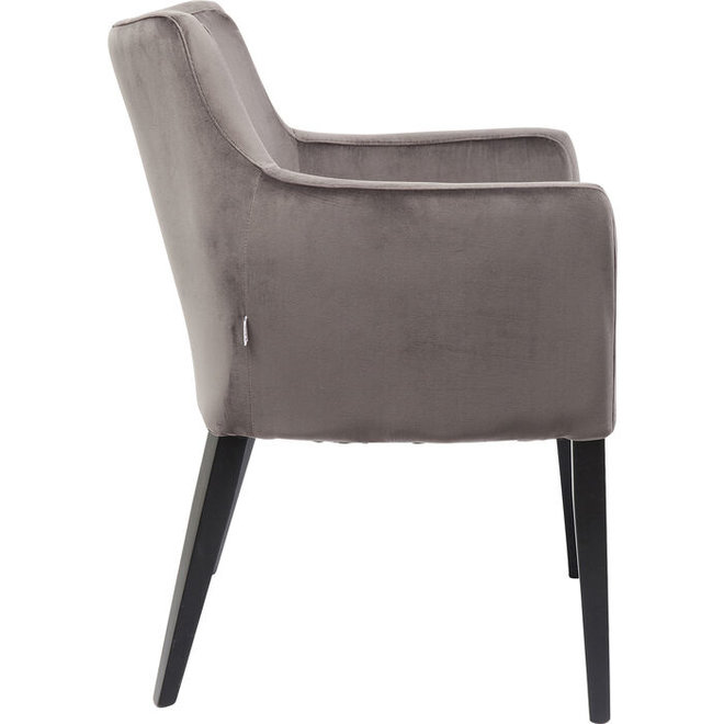 Eetkamerstoel Fauteuil Black Mode Velvet grijs