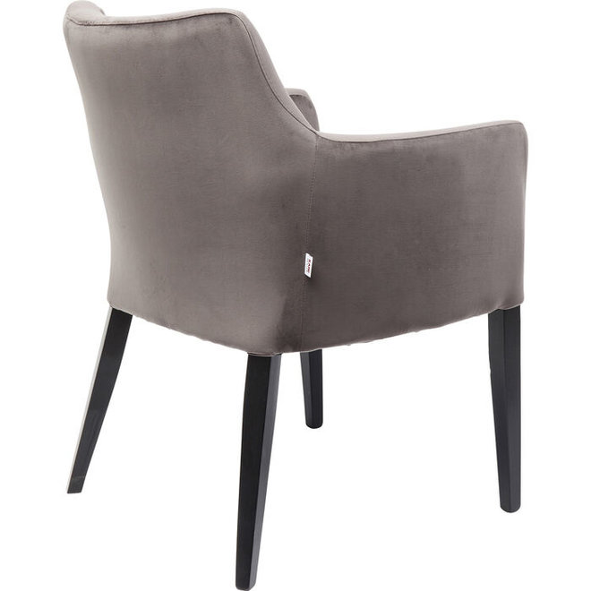 Chair with Armrest Black Mode Velvet Grey