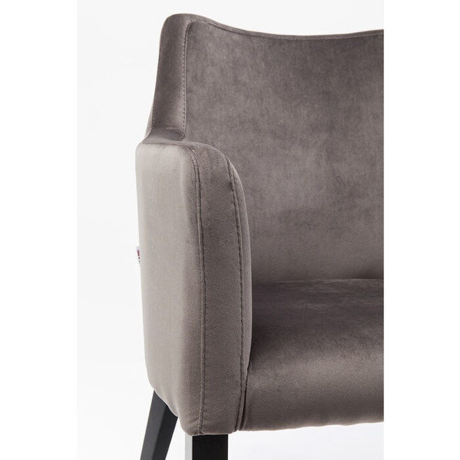 Eetkamerstoel Fauteuil Black Mode Velvet grijs