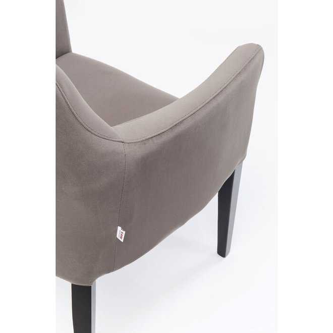 Eetkamerstoel Fauteuil Black Mode Velvet grijs