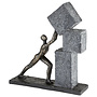 Figuur 'Stacking', polyresin, antique bronze finish, H30cm