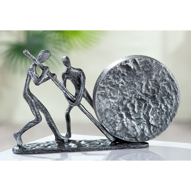 Metal-Sculpture 'Heavy Rock' antique silver