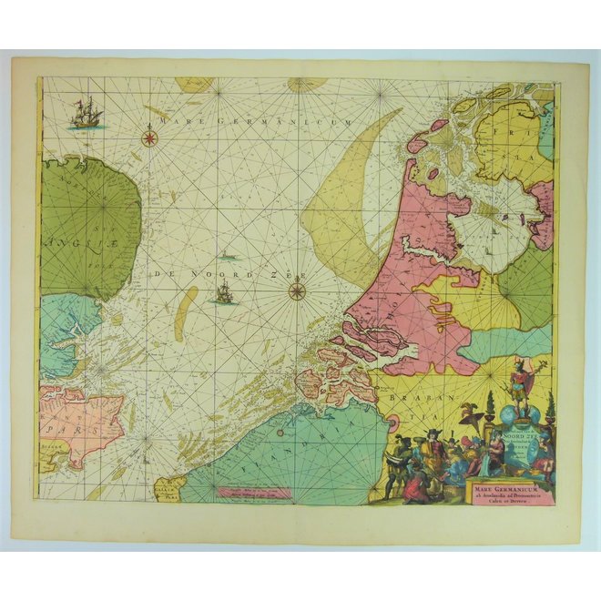 Collectie Gouldmaps - Noordzee; F. de Wit / L. Renard - Pascaert van de Noord Zee.. Mare Germanicum ab Amelandia (..). - 1715
