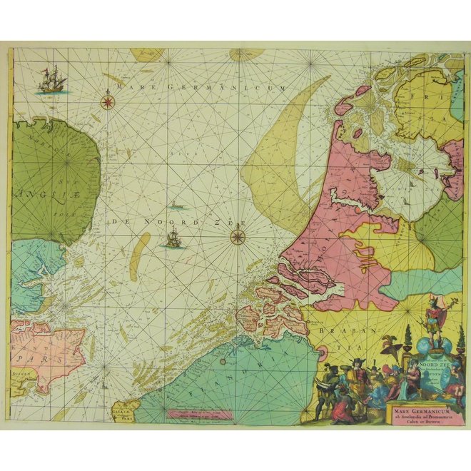 Collectie Gouldmaps - Noordzee; F. de Wit / L. Renard - Pascaert van de Noord Zee.. Mare Germanicum ab Amelandia (..). - 1715