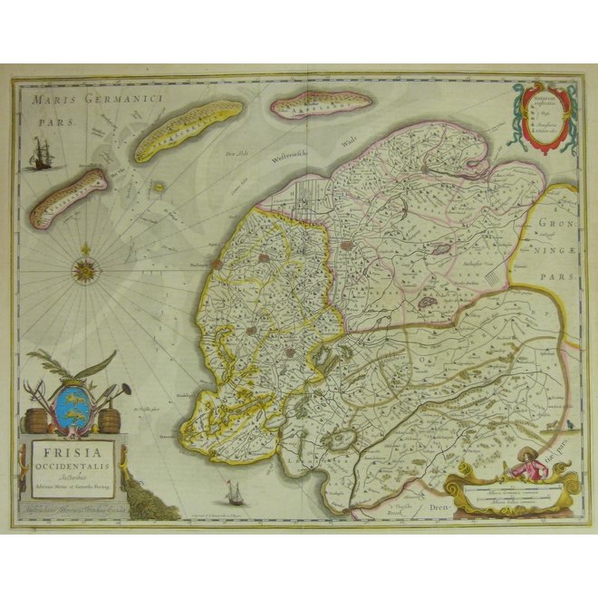 Collectie Gouldmaps - Friesland; H. Hondius - Frisia Occidentalis - 1638