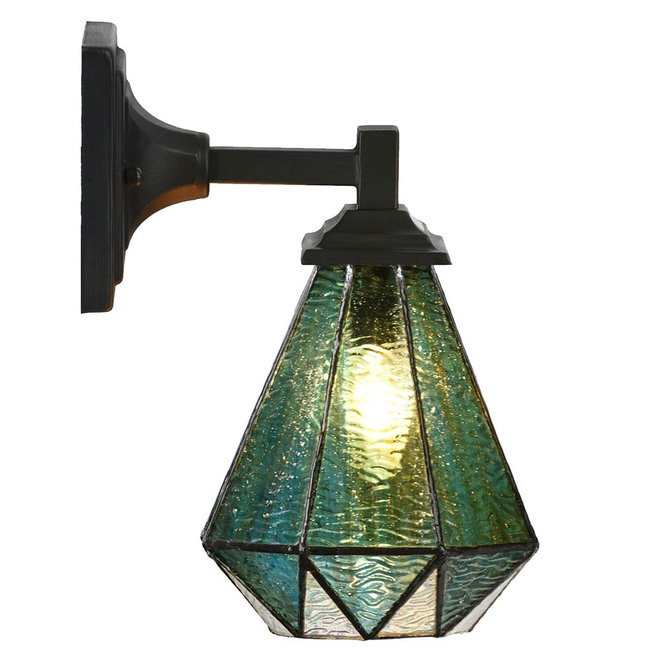 Tiffany Wandlamp Arata Green, square fixture
