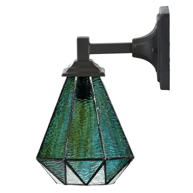 Tiffany Wandlamp Arata Green, square fixture