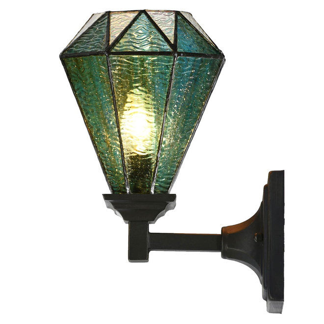 Tiffany Wandlamp Arata Green, square fixture
