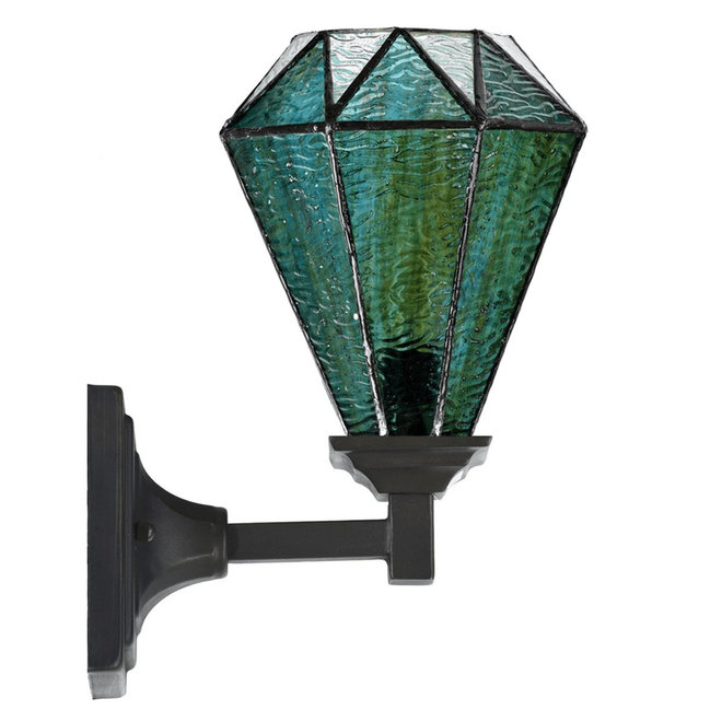 Tiffany Wandlamp Arata Green, square fixture