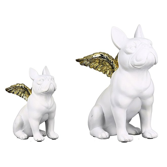 Figure Dog Flying Bully White Small