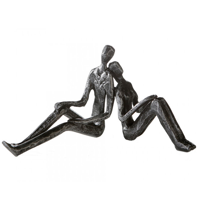 Metal-Sculpture 'Dreaming', antique silver finish