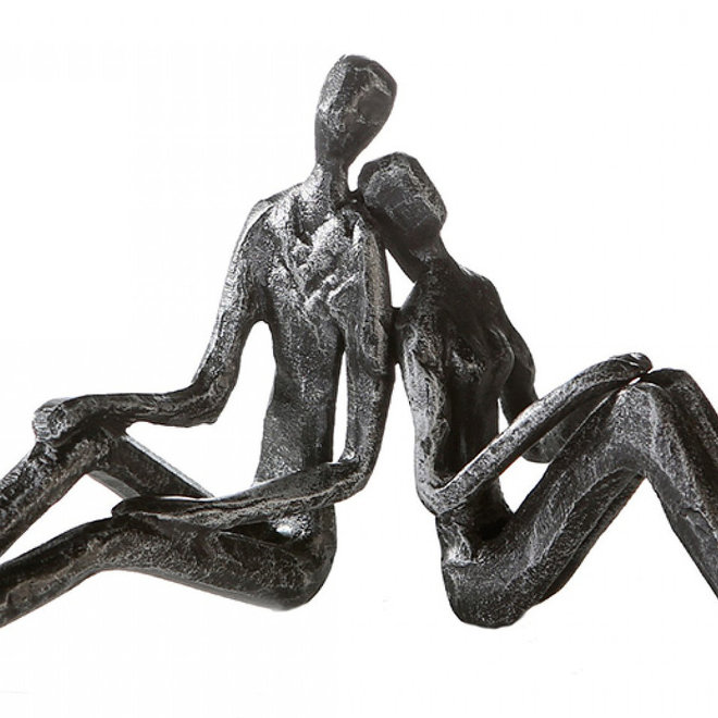 Metal-Sculpture 'Dreaming', antique silver finish