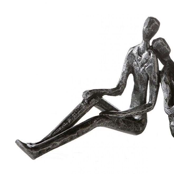 Metal-Sculpture 'Dreaming', antique silver finish