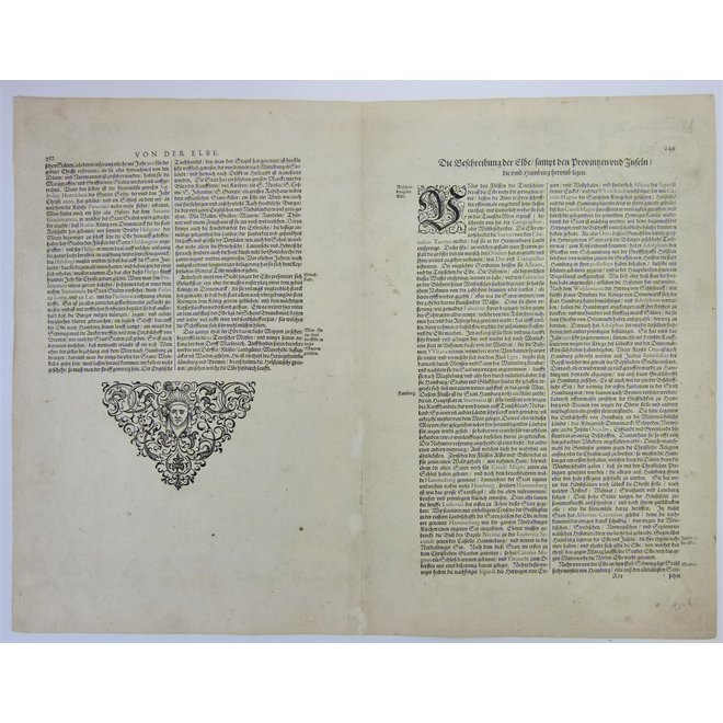 Collectie Gouldmaps - Hamburg, Elbe; J. Janssonius - Nobilis Fluvius Albis (..). - 1633