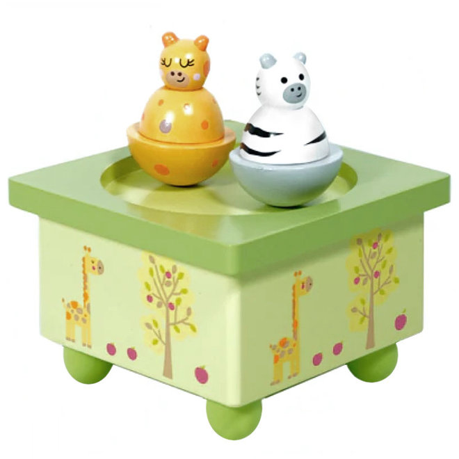Speeldoos dansende Zebra & Giraffe