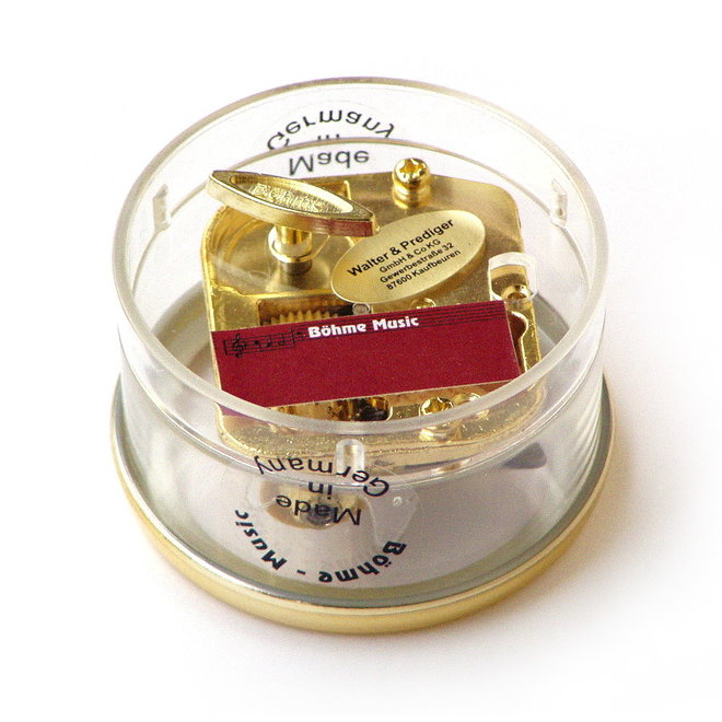 Muziekdoosje rond met melodie: Trink, trink, Brüderlein trink