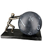 Figuur 'Pushing Letters into Words', polyresin, antique bronze finish, L25cm