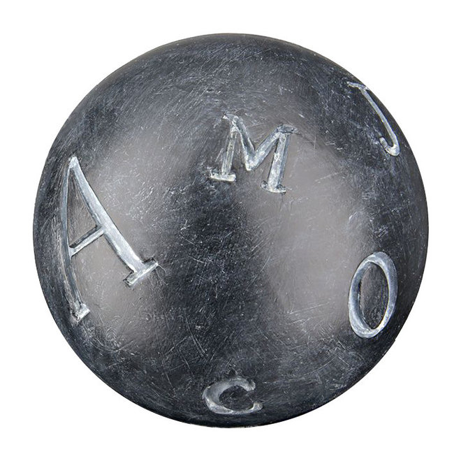 Figuur 'Pushing Letters into Words', polyresin, antique bronze finish, L25cm