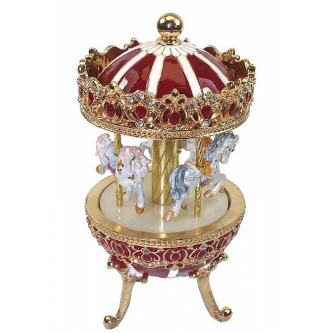 Fabergé Stijl 'Carrousel' Rood/Wit