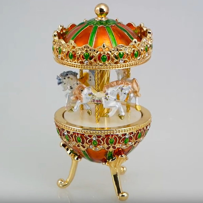 Fabergé Stijl 'Carrousel' Oranje/Groen