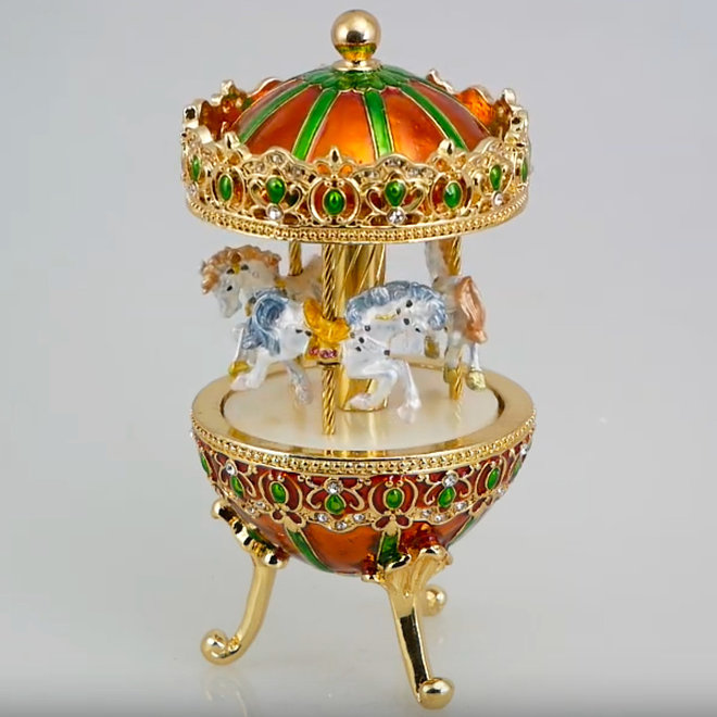 Fabergé Stijl 'Carrousel' Oranje/Groen