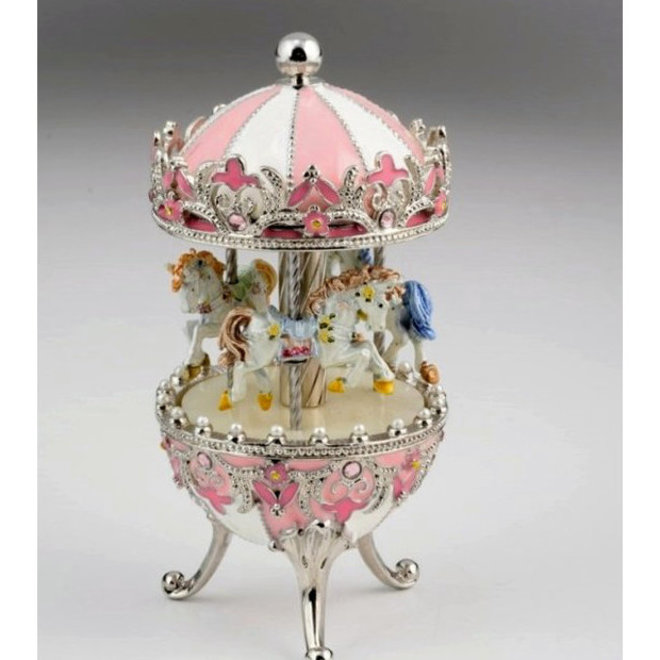 Fabergé Stijl 'Carrousel' Roze/Wit