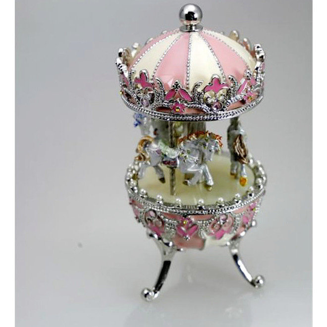 Fabergé Stijl 'Carrousel' Roze/Wit