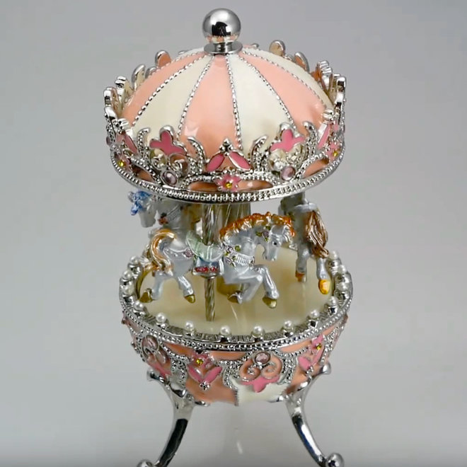 Fabergé Stijl 'Carrousel' Roze/Wit