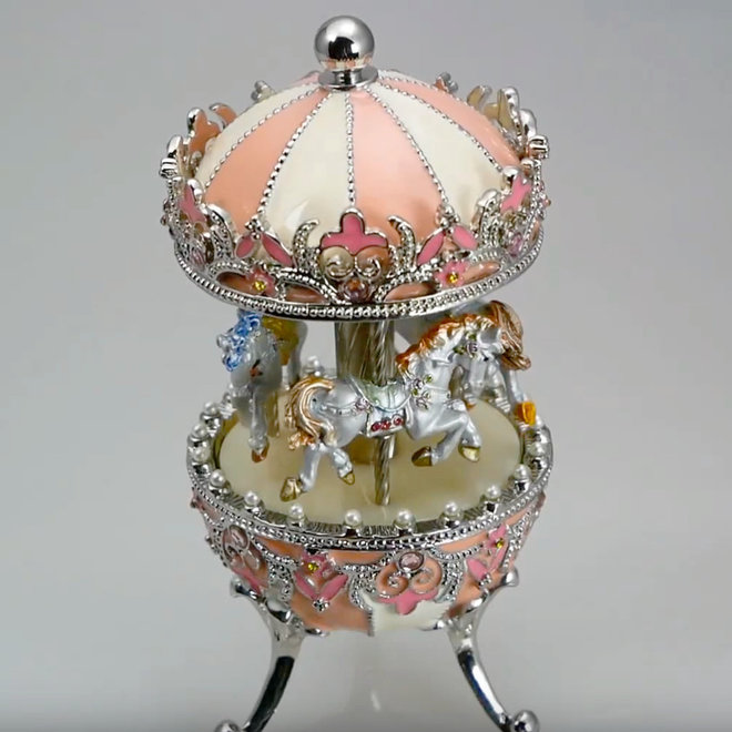 Fabergé Stijl 'Carrousel' Roze/Wit