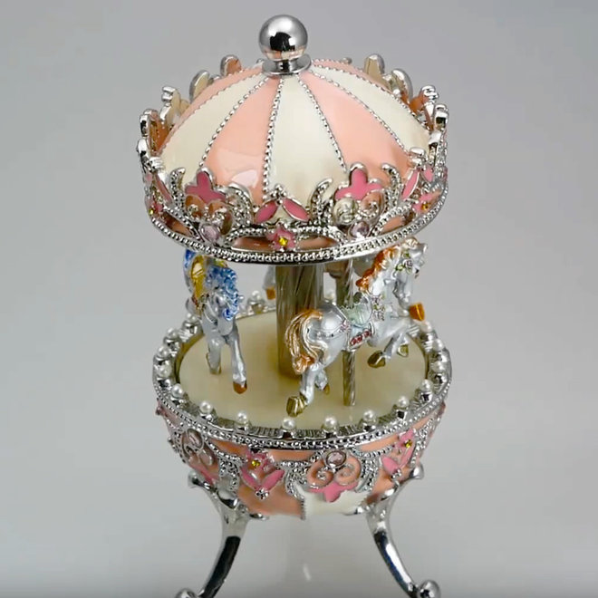 Fabergé Stijl 'Carrousel' Roze/Wit