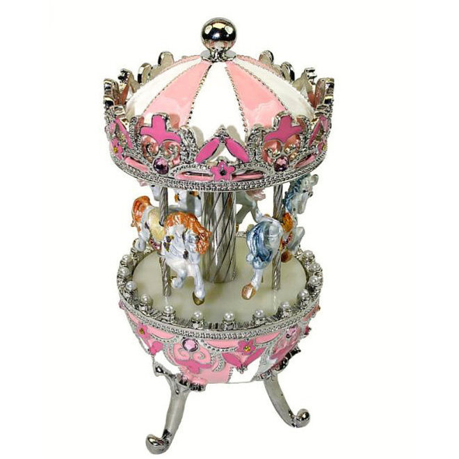 Fabergé Stijl 'Carrousel' Roze/Wit
