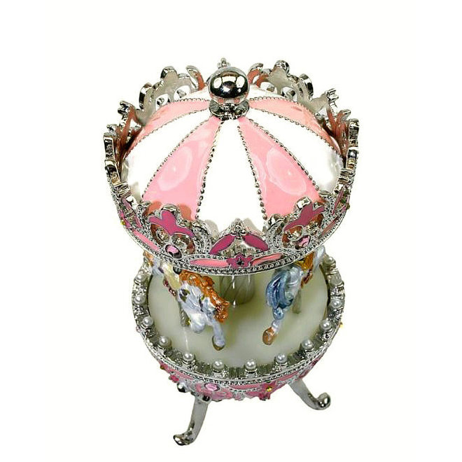 Fabergé Stijl 'Carrousel' Roze/Wit