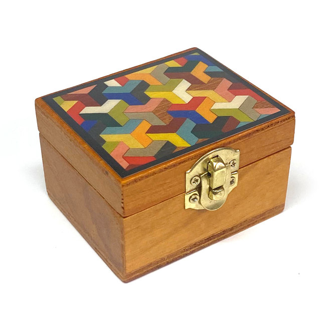 Honingkleurig houten kistje voor Muziekdoosje