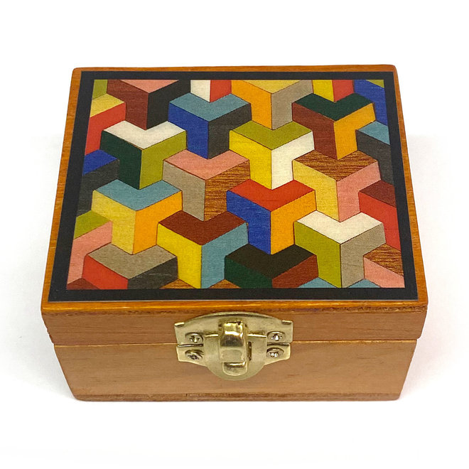 Honingkleurig houten kistje voor Muziekdoosje