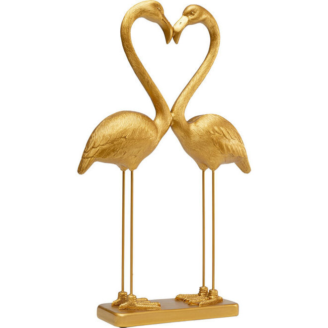 Deco Figurine Flamingo Love Gold