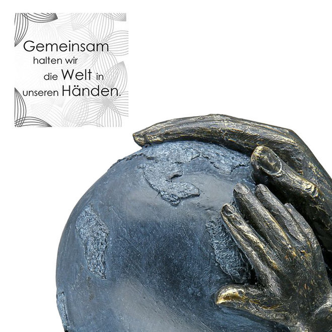 Figuur 'Save the World', polyresin, antique bronze finish, H19cm