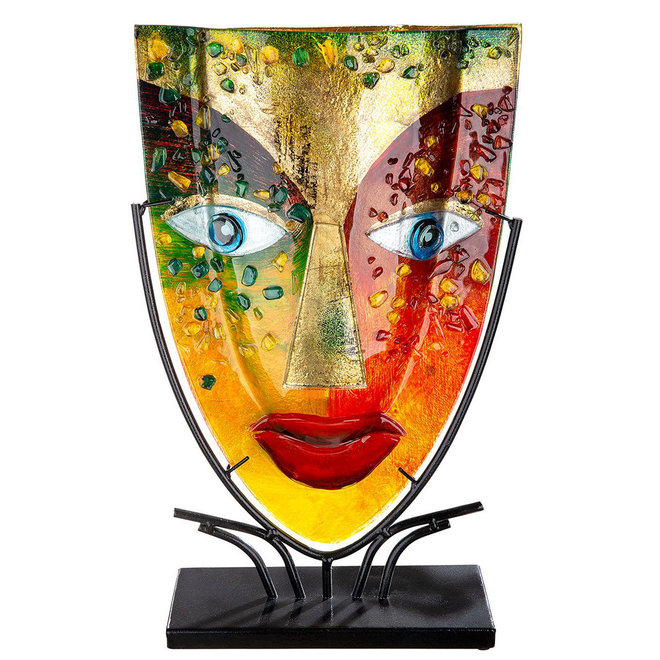Glasart Deco Vase Face 'Blue eye'