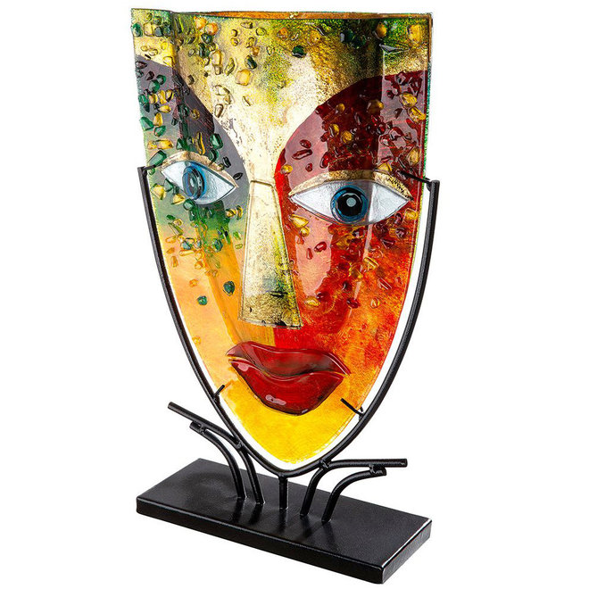 Glasart Deco Vase Face 'Blue eye'