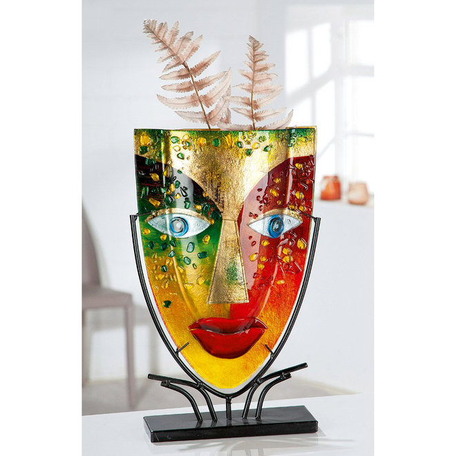 Glasart Deco Vase Face 'Blue eye'